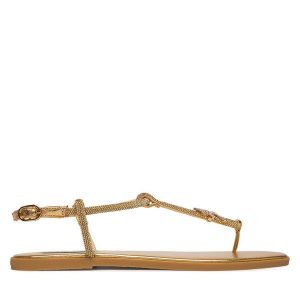 Sandały KARL LAGERFELD. Żółte sandały KARL LAGERFELD, bez wzorów, bez obcasa, na płaskiej podeszwie, bez zapięcia. Za 526,99 zł.