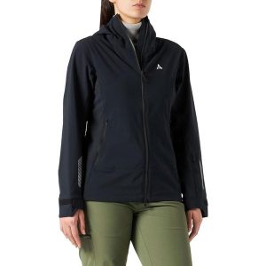 Kurtka turystyczna damska Schoffel Miara Softshell. Czarne kurtki Schöffel, l, bez wzorów, z elastanu, bez kaptura. Za 493,00 zł.