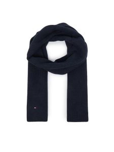 Tommy Hilfiger Szalik Flag AW0AW19120 Granatowy. Niebieskie rękawiczki TOMMY HILFIGER, bez wzorów, z bawełny. Za 289,99 zł.