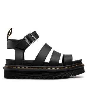Sandały Dr. Martens. Czarne sandały Dr. Martens, bez wzorów, bez obcasa, na płaskiej podeszwie, bez zapięcia. Za 499,99 zł.