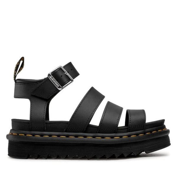 Sandały Dr. Martens. Czarne sandały Dr. Martens, bez wzorów, bez obcasa, na płaskiej podeszwie, bez zapięcia. Za 499,99 zł.