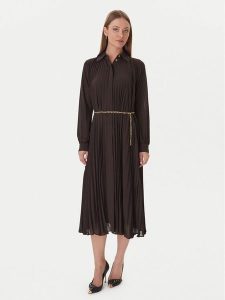 MICHAEL Michael Kors Sukienka koszulowa MF5838A7R3 Brązowy Regular Fit. Brązowe sukienki MICHAEL Michael Kors, m, bez wzorów, z syntetyku, bez kołnierzyka, bez ramiączek, koszulowe. Za 669,99 zł.