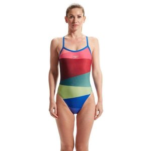 Strój Kąpielowy Speedo Placement Digital Turnback – Czerwony/Zielony Rozmiar 42. Czerwone stroje jednoczęściowe Speedo, bez wzorów. Za 270,78 zł.