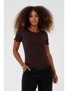 Cream Koszulka w kolorze ciemnobrązowym rozmiar: L. Brązowe bluzki Cream, l, bez wzorów, bez kołnierzyka, bez ramiączek. Za 82,99 zł.