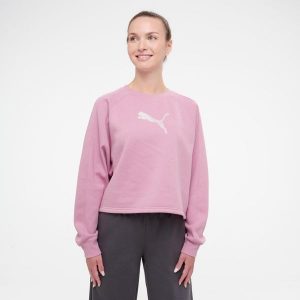 Bluza damska Puma Gym & Pilates crop. Czerwone bluzy Puma, s, bez wzorów, z bawełny, bez kaptura. Za 169,99 zł.