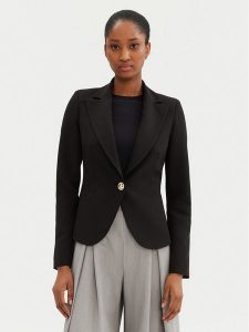 Rinascimento Marynarka CFC0122735003 Czarny Regular Fit. Czarne marynarki i żakiety Rinascimento, m, bez wzorów, z syntetyku. Za 369,99 zł.