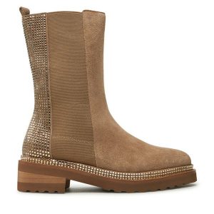 Botki Alma En Pena. Brązowe botki Alma en Pena, bez wzorów, bez obcasa, na płaskiej podeszwie, bez zapięcia. Za 599,99 zł.