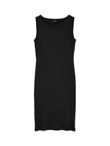 Vero Moda Sukienka w kolorze czarnym rozmiar: S. Czarne sukienki Vero Moda, s, bez wzorów, prążkowane, bez kołnierzyka, bez ramiączek, midi. Za 107,12 zł.