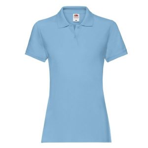 Damska Koszulka Polo Premium. Brązowe koszulki sportowe FRUIT OF THE LOOM, bez wzorów, bez ramiączek. Za 80,99 zł.