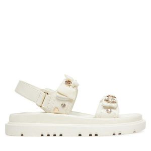 Sandały Aldo. Białe sandały ALDO, bez wzorów, bez obcasa, na płaskiej podeszwie, bez zapięcia. Za 439,99 zł.