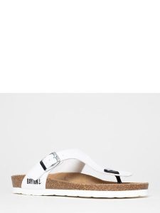 BAYTON Japonki "Mercure" w kolorze białym rozmiar: 37. Białe klapki Bayton, bez wzorów, z otwartym noskiem, bez obcasa. Za 109,45 zł.