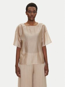 Bomboogie Bluzka SW9008TLYA5 Beżowy Relaxed Fit. Brązowe bluzki Bomboogie, bez wzorów, z lyocellu, bez kołnierzyka, bez ramiączek. Za 239,99 zł.