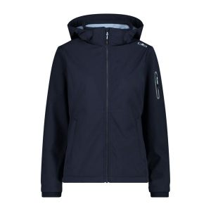 Kurtka damska turystyczna CMP 39A5006. Niebieskie kurtki CMP, xs, bez wzorów, z softshellu, bez kaptura. Za 400,30 zł.