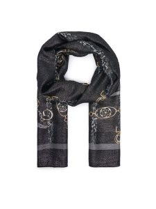 Guess Chusta AW5532 VIS03 Czarny. Czarne apaszki i chusty Guess, z aplikacjami, z wiskozy. Za 154,99 zł.