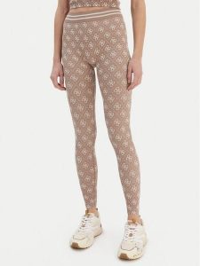 Guess Legginsy V5BB13 K2000 Brązowy Slim Fit. Brązowe legginsy Guess, z aplikacjami, z syntetyku. Za 185,50 zł.