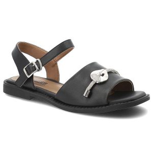Sandały damskie Artiker, cholewka ze skóry naturalnej licowej pasek wokół kostki z regulacją na klamrę, czarne, 58C1606. Czarne sandały ARTIKER, bez wzorów, ze skóry, bez obcasa, bez zapięcia. Za 189,00 zł.