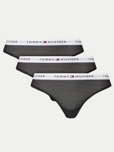 Tommy Hilfiger Komplet 3 par stringów UW0UW05532 Czarny. Czarne komplety bielizny TOMMY HILFIGER, bez wzorów, z syntetyku. Za 119,99 zł.