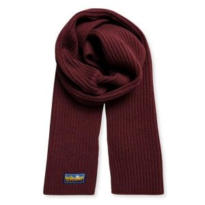 Szalik zimowy damski Superdry Vintage Radear 2.0. Brązowe szaliki Superdry, na zimę, bez wzorów, z poliesteru. Za 111,55 zł.