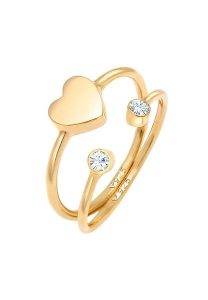 Elli Pierścionek z kryształem dla pań, zestaw 925 sztuk srebra próby 925 Pierścionki 1 ct Damski. Szare pierścionki Elli, pozłacane. Za 249,89 zł.