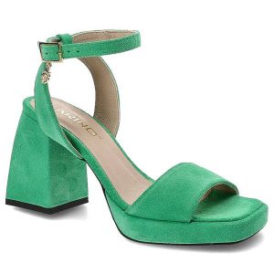 Zielone Sandały Karino Eleganckie Buty Na Obcasie. Zielone sandały Karino, z aplikacjami, ze skóry, bez obcasa, na obcasie, bez zapięcia. Za 389,00 zł.