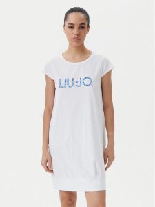 Liu Jo Beachwear Sukienka codzienna VA5194 JS003 Biały Regular Fit. Białe kombinezony Liu Jo Beachwear, xl, bez wzorów, z bawełny, bez kołnierzyka, bez ramiączek. Za 239,99 zł.