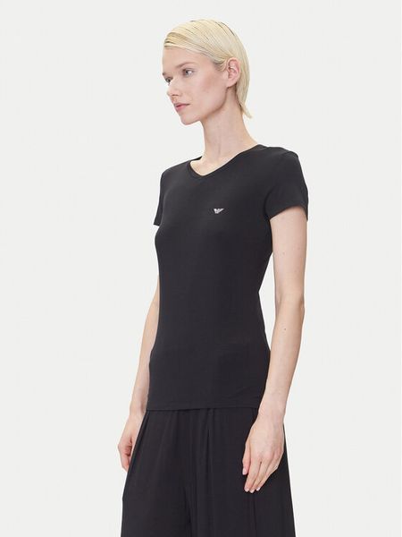 Emporio Armani Underwear T-Shirt EW000409 AF10889 UC001 Czarny Regular Fit. Czarne t-shirty Emporio Armani Underwear, s, bez wzorów, z wiskozy, bez kołnierzyka, bez ramiączek. Za 189,99 zł.