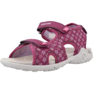Sandały GEOX J SANDAL WHINBERRY G Bordeaux. Czerwone sandały Geox, bez wzorów, z syntetyku, bez obcasa, bez zapięcia. Za 189,99 zł.