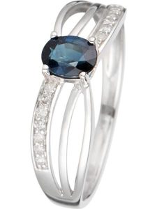 CARATELLI Złoty pierścionek "René" z diamentami rozmiar: 56. Niebieskie pierścionki CARATELLI, z diamentem, złote. Za 1 696,99 zł.