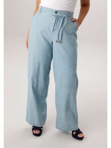 Aniston Dżinsy - Comfort fit - w kolorze błękitnym rozmiar: 54. Niebieskie jeansy Aniston, bez wzorów, z bawełny, z podwyższonym stanem. Za 84,60 zł.