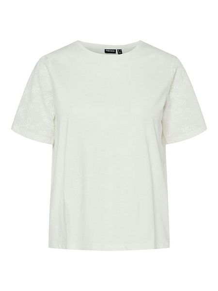 Pieces Koszulka "Tandrea" w kolorze białym rozmiar: S. Białe bluzki Pieces, s, bez wzorów, z bawełny, bez kołnierzyka, bez ramiączek. Za 48,05 zł.