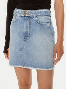 TWINSET Spódnica jeansowa 241TT2391 Niebieski Straight Fit. Niebieskie spódnice Twinset, bez wzorów, z bawełny. Za 479,99 zł.