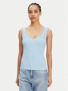 Vero Moda Top Willow 10326450 Niebieski Slim Fit. Niebieskie topy Vero Moda, m, bez wzorów, z wiskozy, bez kołnierzyka, bez ramiączek. Za 69,99 zł.