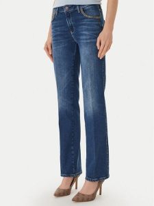 Guess Jeansy W6RA15 D6883 Granatowy Straight Leg. Niebieskie jeansy Guess, z aplikacjami, z bawełny. Za 669,99 zł.