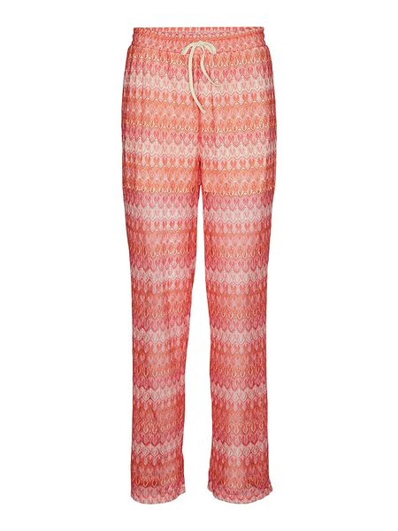 Vero Moda Spodnie "Dicte" w kolorze jasnoróżowo-czerwonym rozmiar: S. Czerwone spodnie z wysokim stanem Vero Moda, bez wzorów, z materiału, z podwyższonym stanem. Za 41,39 zł.