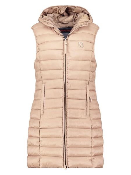 ANAPURNA Kamizelka pikowana "Vakitalana Long" w kolorze beżowym rozmiar: XL. Brązowe kamizelki ANAPURNA, xl, bez wzorów, bez kołnierzyka, bez ramiączek, bez kaptura. Za 156,98 zł.