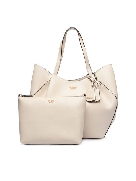 Guess Torebka Amorette HWBG78 98240 Kremowy. Białe shopper bag Guess, z aplikacjami, ze skóry, bez dodatków. Za 578,99 zł.