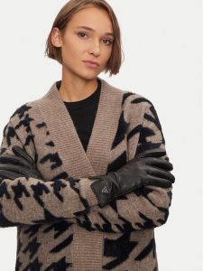 Guess Rękawiczki Damskie AM9449 LEA02 Czarny. Czarne rękawiczki Guess, z aplikacjami, ze skóry. Za 239,99 zł.