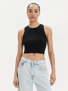 Vero Moda Top Ginny 10300339 Czarny Slim Fit. Czarne topy Vero Moda, m, bez wzorów, z syntetyku, bez kołnierzyka, bez ramiączek. Za 99,99 zł.