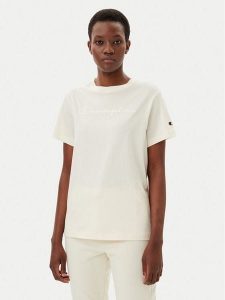 Champion T-Shirt 117650 Écru Slim Fit. T-shirty Champion, s, bez wzorów, z bawełny, bez kołnierzyka, bez ramiączek. Za 99,99 zł.
