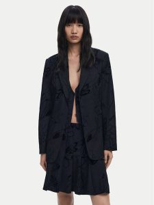 Desigual Marynarka Flockarty 25WWEW19 Czarny Regular Fit. Czarne marynarki i żakiety Desigual, xl, bez wzorów, z syntetyku. Za 459,99 zł.