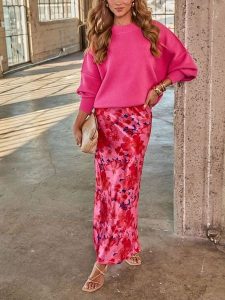 Milan Kiss Spódnica w kolorze jasnoróżowo-różowym rozmiar: L. Różowe spódnice Milan Kiss, na co dzień, l, bez wzorów, maxi. Za 126,99 zł.