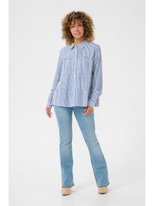 Kaffe Koszula w kolorze błękitnym rozmiar: 36. Niebieskie koszule Kaffe, s, bez wzorów, z wiskozy, bez kołnierzyka, bez ramiączek. Za 78,66 zł.