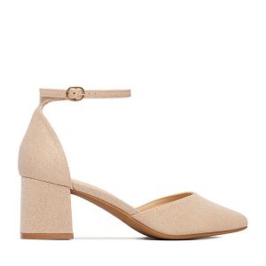 Czółenka JENNY. Brązowe czółenka Jenny, bez wzorów, bez obcasa, bez zapięcia. Za 129,99 zł.