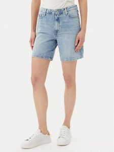 Tommy Hilfiger Szorty jeansowe WW0WW45505 Błękitny Regular Fit. Niebieskie szorty TOMMY HILFIGER, bez wzorów, z bawełny. Za 249,99 zł.