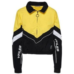 Fila Retro Crop wiatrówka żółta unisex. Białe kurtki Fila, na zimę, bez wzorów, z nylonu, bez kaptura. Za 251,99 zł.