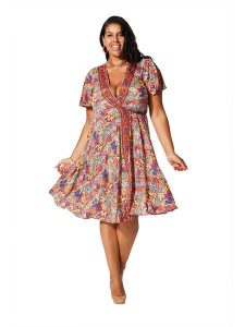 Aller Simplement Sukienka ze wzorem rozmiar: 42/44. Sukienki Aller Simplement, na co dzień, bez wzorów, bez kołnierzyka, bez ramiączek, mini, kopertowe. Za 65,99 zł.