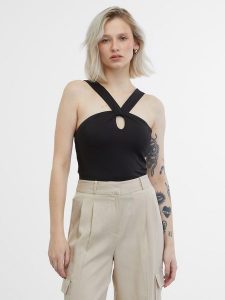 Orsay Top w kolorze czarnym rozmiar: S. Czarne topy Orsay, s, bez wzorów, bez kołnierzyka, bez ramiączek. Za 37,91 zł.