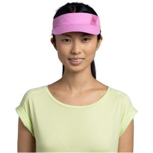 Czapka z daszkiem BUFF SPEED VISOR SOLID IRIS. Czerwone czapki Buff, bez wzorów, z poliesteru, retro. Za 139,90 zł.