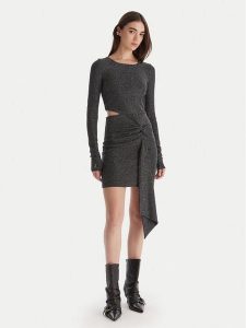 Patrizia Pepe Sukienka koktajlowa 2A2972/J340-K478 Czarny Regular Fit. Czarne sukienki Patrizia Pepe, bez wzorów, z syntetyku, wizytowe, bez kołnierzyka, bez ramiączek. Za 639,99 zł.