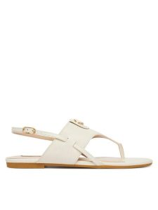 Liu Jo Sandały Sandy 10 SA6131 P0102 Biały. Białe sandały Liu Jo, bez wzorów, ze skóry, bez obcasa, na płaskiej podeszwie, bez zapięcia. Za 469,99 zł.